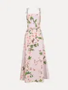 Oscar De La Renta Cherry Blossom Cotton Poplin Dress
