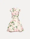 Oscar De La Renta Cherry Blossom Cotton Poplin Mini Dress