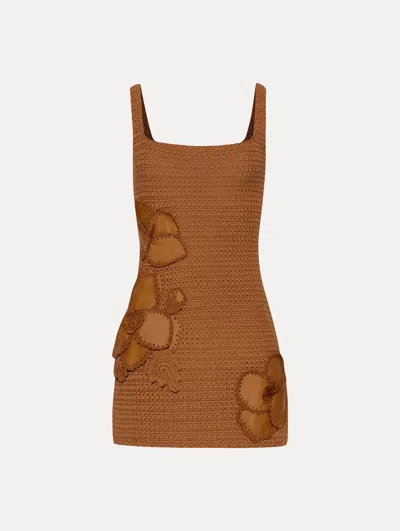 Oscar De La Renta Cherry Blossom Crochet Dress