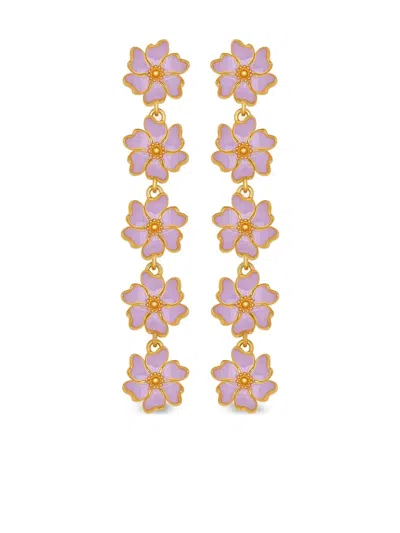 Oscar De La Renta Cherry Blossom Drop Earrings