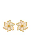Oscar De La Renta Large Cherry Blossoms Clip-on Earrings