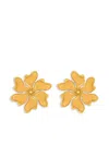 Oscar De La Renta Enamel Cherry Blossom Clip-on Earrings In Gold