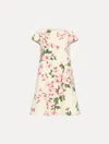Oscar De La Renta Cherry Blossom Embroidered Cap Sleeve Dress
