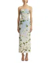 Oscar De La Renta Ombr Cherry Blossom Strapless Gown