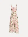 Oscar De La Renta Cherry Blossom Guipure Dress In Multi