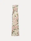 Oscar De La Renta Sleeveless Cherry Blossom Guipure Gown