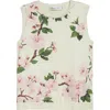 Oscar De La Renta Paneled Knitted And Floral-print Silk-blend Twill Tank