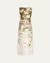 Oscar De La Renta Cherry Blossom Jacquard Ombre Dress In Multi