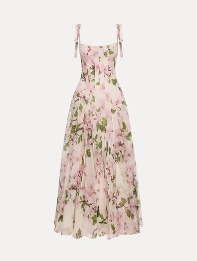 OSCAR DE LA RENTA CHERRY BLOSSOM ORGANZA GOWN