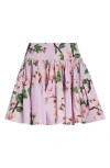 Oscar De La Renta Cherry Blossom Poplin Miniskirt
