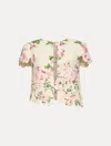 Oscar De La Renta Floral-embroidered Cropped Jacket In Multi