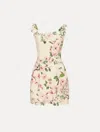 Oscar De La Renta Cherry Blossom Tweed Sleeveless Dress In Pink