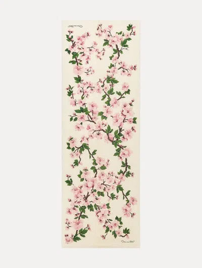 Oscar De La Renta Cherry Blossom Wool-blend Scarf