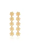 Oscar De La Renta Cherry Blossoms 5 Drop Clip-on Earrings In Gold