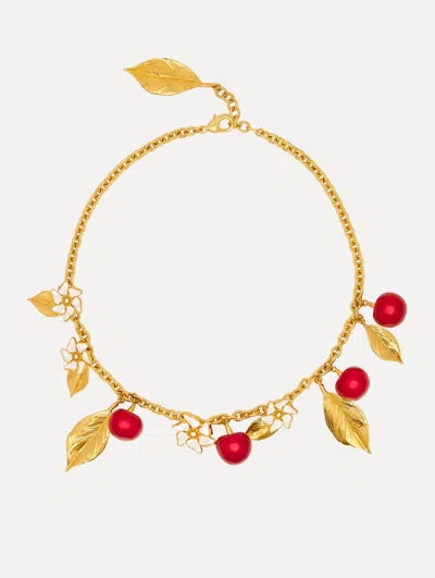 Oscar De La Renta Cherry Necklace