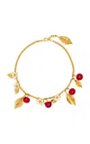 Oscar De La Renta Cherry Necklace In Red