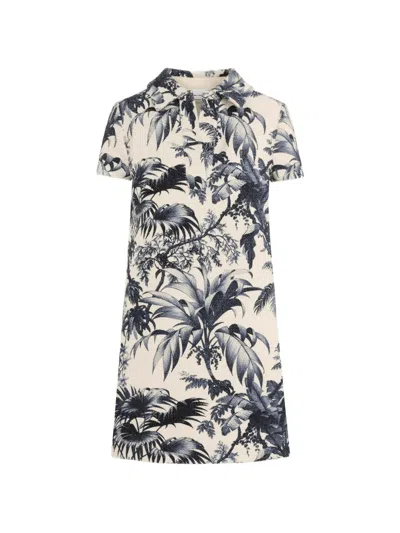 Oscar De La Renta Short Sleeve Tweed Day Dress In Multi