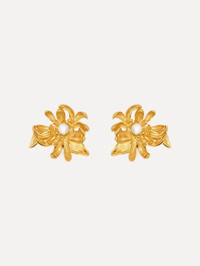Oscar De La Renta Chrysanthemum Earrings