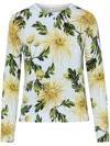 OSCAR DE LA RENTA CHRYSANTHEMUM-PRINT CARDIGAN