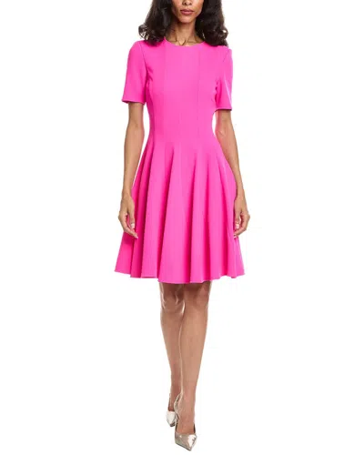 Oscar De La Renta Circular Cut Panel Dress In Pink