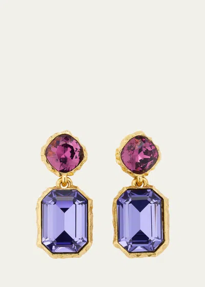 Oscar De La Renta Classic Crystal Drop Earrings In Gold