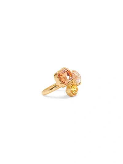 Oscar De La Renta Classic Crystal Ring In Light Topaz