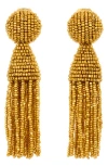 Oscar De La Renta Classic Short Tassel Drop Clip Earrings