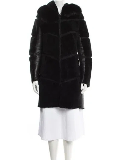 Pre-owned Oscar De La Renta Coat In Black
