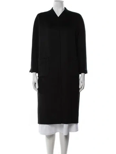 Pre-owned Oscar De La Renta Coat In Black