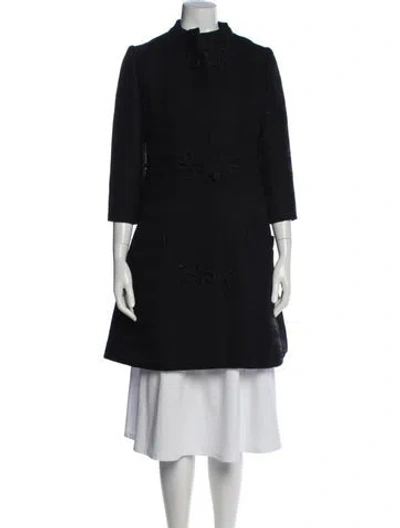 Pre-owned Oscar De La Renta Coat In Black