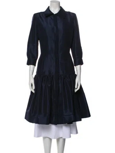 Pre-owned Oscar De La Renta Coat In Blue