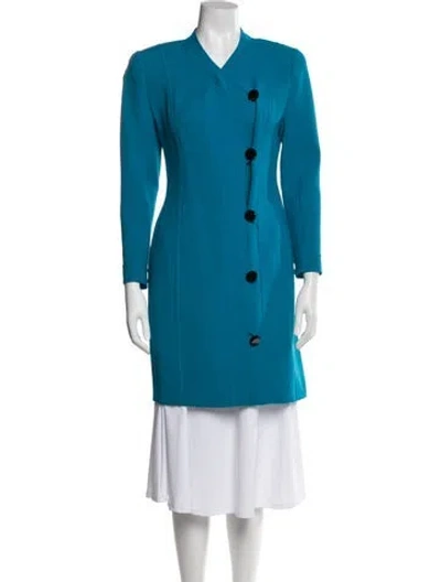 Pre-owned Oscar De La Renta Coat In Blue