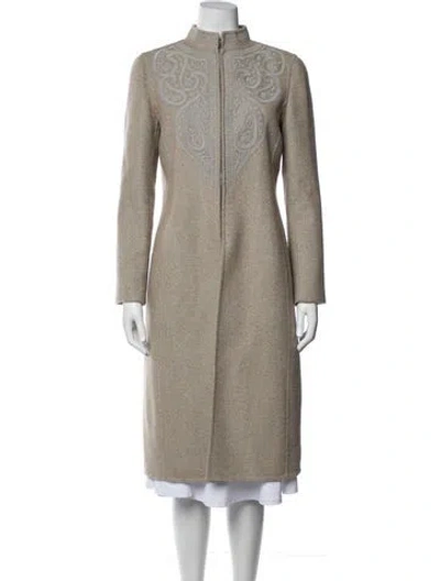 Pre-owned Oscar De La Renta Coat In Brown