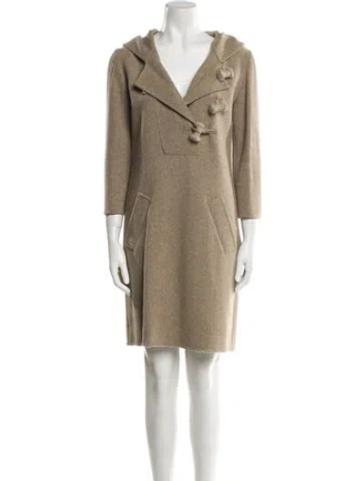 Pre-owned Oscar De La Renta Coat In Neutral