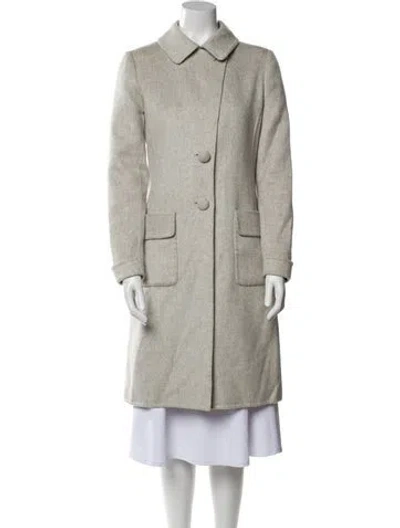 Pre-owned Oscar De La Renta Coat In White