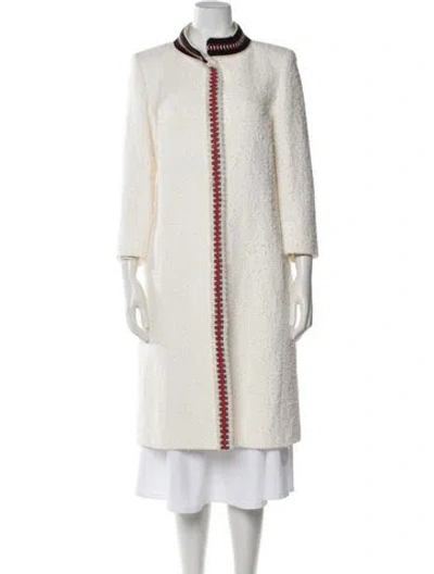 Pre-owned Oscar De La Renta Coat In White