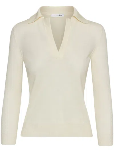 OSCAR DE LA RENTA COLLARED POLO TOP