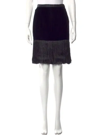 Pre-owned Oscar De La Renta Colorblock Pattern Mini Skirt In Black
