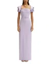 Oscar De La Renta Stretch-cady Column Gown In Thistle