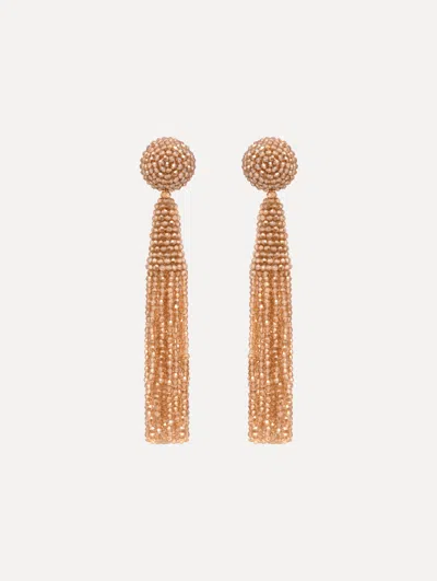 Oscar De La Renta Conical Tassel Clip-on Earrings In Gold