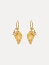 Oscar De La Renta Coral & Shell Hoop Earrings
