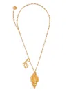 Oscar De La Renta Shell And Coral Charm Long Necklace In Gold