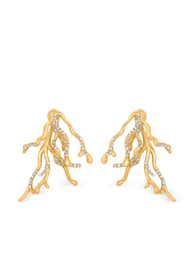Oscar De La Renta Coral Drop Earrings In Gold