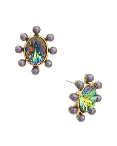 Oscar De La Renta Cosmic Eye Stud Earrings In Green