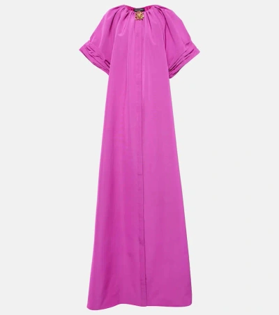 Oscar De La Renta Cotton-blend Faille Gown In Purple