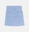 Oscar De La Renta Cotton-blend Miniskirt In Tanzanite