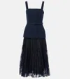 Oscar De La Renta Cotton-blend Tweed And Guipure Maxi Dress In Yellow