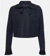 Oscar De La Renta Cotton-blend Tweed Jacket In Navy