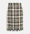 Oscar De La Renta Cotton-blend Tweed Midi Skirt In Black Multi