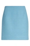 Oscar De La Renta Cotton Blend Tweed Mini Skirt In Blue
